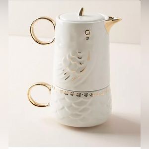 Love bird hand painted tea set for one.